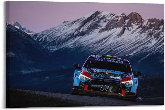 CWBUFD WRC 2024 Monte Carlo Rally Poster I20 N Racing Car Decorative Canvas Family Bedroom Artwork Picture Painting 24x36inch(60x90cm)