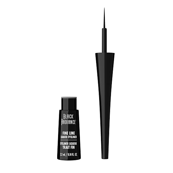 Black Radiance Fine Line Liquid Eyeliner, Black, 0.12 Fluid Ounce