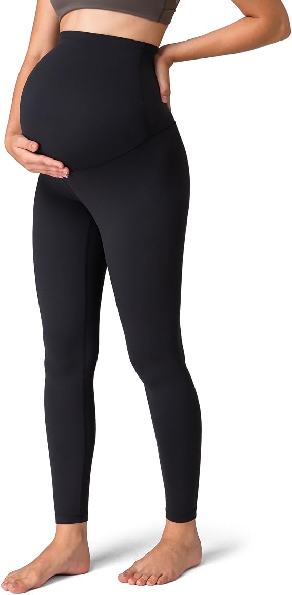 Colorfulkoala Womens Dreamlux Maternity Leggings Over The Belly 25" / 28" Inseam Soft Workout Activewear Yoga Pregnancy Pants