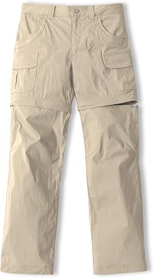 CQR Kids Youth Hiking Cargo Pants, UPF 50 Quick Dry Convertible Zip OffRegular Pants, Outdoor Camping Pants