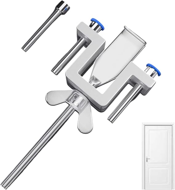 Portable Travel Door Lock, 304 Stainless Steel Adjustable Latch | stainless steel portable door lock, dual nut adjustable fit, tool-free no damage install, for hotel apartment dorm travel