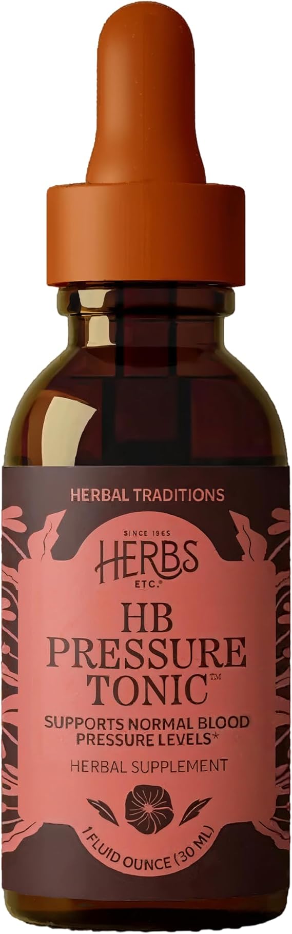HERBS ETC. HB Pressure Tonic, 2 OZ | Heart Health Herbal Supplement for Healthy Circulation, Linden, Hawthorn, European Mistletoe, Vegan, Gluten-Free, Organic