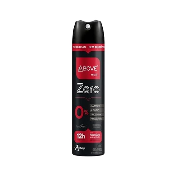 ABOVE Feel Free Zero, 3.17 oz - Spray Deodorant for Men - 12-Hour Protection - No Stain - Dry Spray - Aluminum Free Deodorant Spray - Cruelty-Free