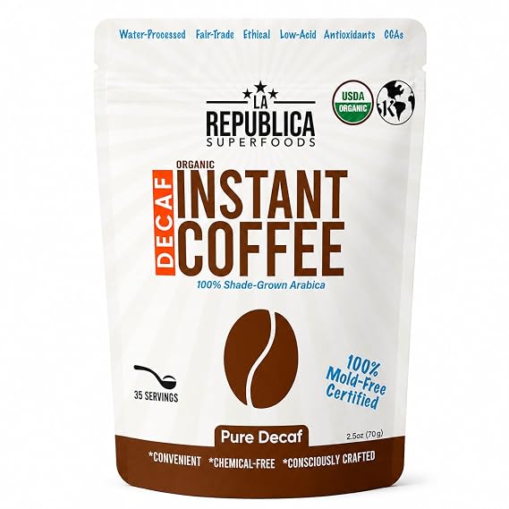 La Republica Organic Decaf Instant Coffee, Colombian Roast - 35 Servings