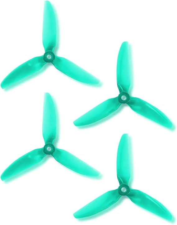 8pcs HQProp 5X4.8X3 V1S 5048 5 Inch 3-Blade Propellers Set (4X CW / 4X CCW) Poly Carbonate (Turquoise)