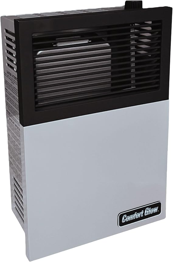 Comfort Glow Direct Vent Natural Gas Wall Heater, 8,000 BTU, Silver- DVN08 | Piezo Ignition, Heats up to 280 sq ft Area, Safety Pilot and Built In Pressure Regulator, Professional Vent Kit Included