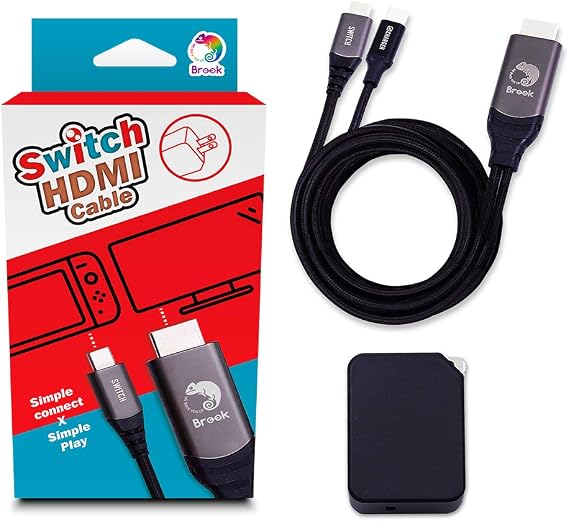 Brook NS HDMI Cable for NS/ NS2, Plug & Play HDMI Output Adapter, No Dock Required, Low Latency, Portable TV Converter