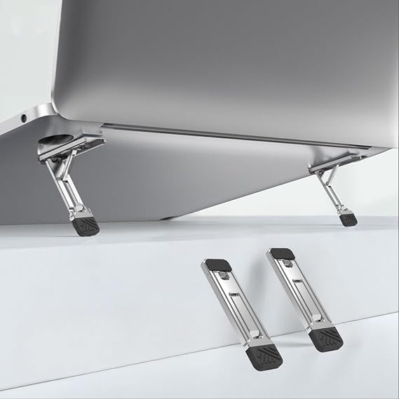 McStorey Cell Phone and Laptop Stand | Foldable Thin Metal Bracket | Portable, Ergonomic Laptop and Phone Stand | Desktop Multi-Purpose Support 1 Foot