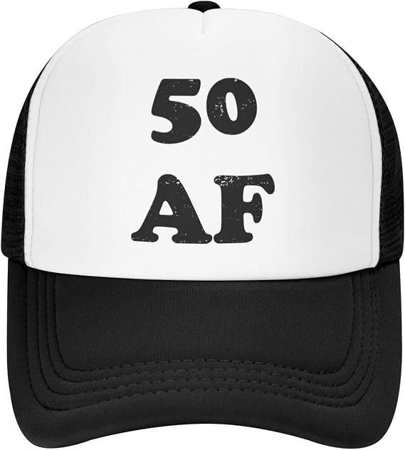 Funny 50 Af 50th Birthday-Hats Adults Humor Gag Gifts Fun Foam Snapback Trucker Baseball Caps Humor