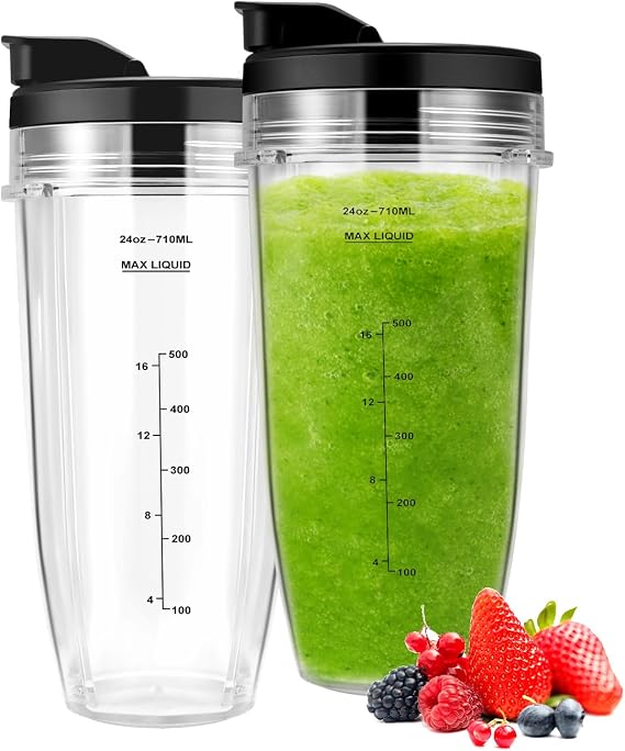 24 oz Replacement Blender Cup for Ninja Auto IQ Series, Includes Sip & Seal Lid | Leak-Proof & Durable,Fits Models BL450, BL480, BL481, BL482, BL490, BL640, BL642, BL682