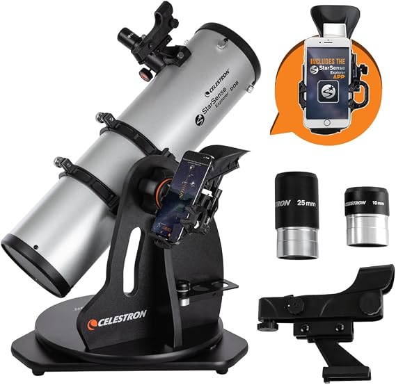 Celestron 22481 StarSense Explorer 130 mm Smartphone-App-fähiges Dobson-Tischteleskop mit StarSense-App damit Sie Nebel Planeten und mehr finden können – mit iPhone/Android kompatibel