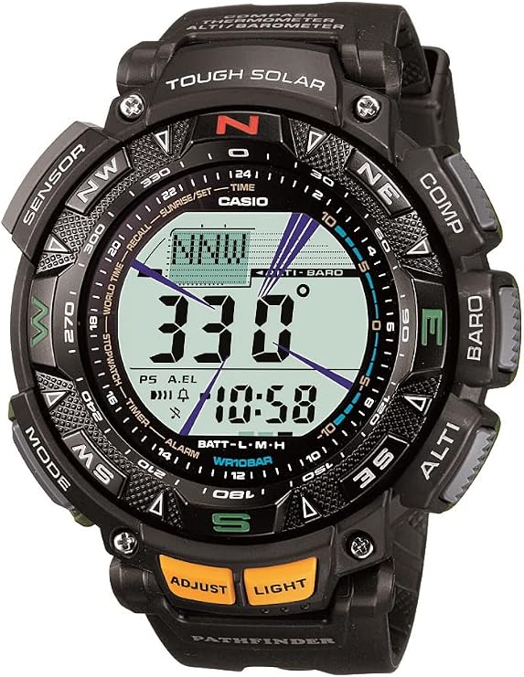 Casio Pathfinder Men's Tough Solar Triple Sensor World Time 51mm Digital WatchPAG240-1CR