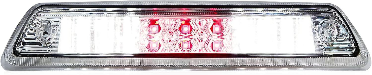 For 2009-2014 Ford F-150 LED High Mount 3rd Third Tail Brake Light Chrome Housing Clear Lens