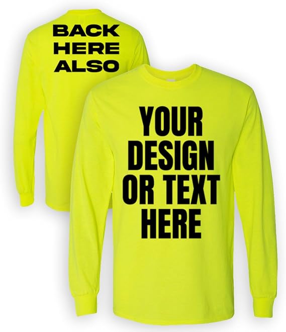 Kolossus Customizable High Visibility Long Sleeve Work Shirts Design Your Own Personalized t Shirts with Logo Photo Text