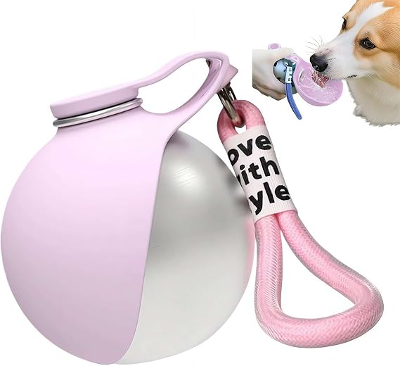 Foldable Pet Water Bottle for Travel, 2 in 1 Portable Tumbler for Dogs, 2026 New Dog Waterbottle, Stainless Steel Bottles & Silicone Bowl, for Walking Hiking Small Dog Water Bottle