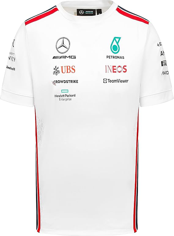 Mercedes AMG Petronas Formula One Team - Official Formula 1 Merchandise Collection - 2023 Team T-Shirt - White - Men - Size: L