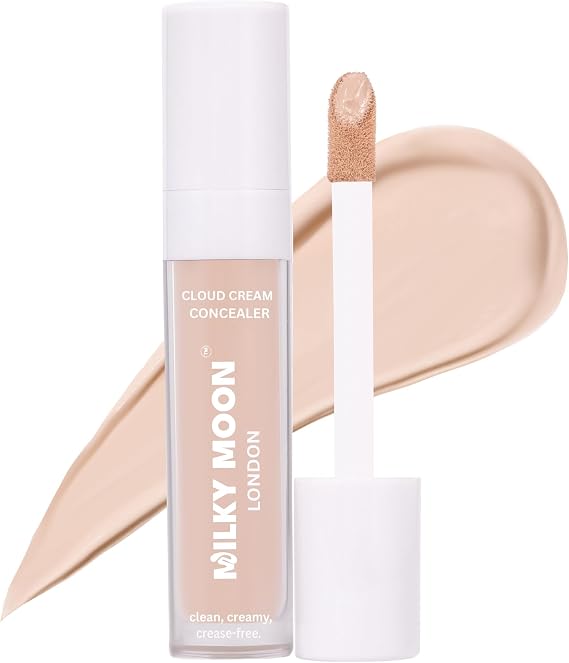 Cloud Cream Concealer Full Coverage, Long-Lasting, Lightweight, Aloe and Centella-Infused Under Eye Concealer, Hydrating, Crease-Resistant, Buildable, Vegan & Gentle, #3-Vanilla
