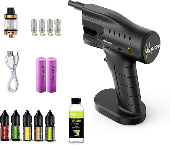 NILoykg & Smoker Cocktail Smoked Bubble Gun Handheld Cocktail/Aroma | Smoke Bubble Gun | Steam Jet | Cocktail Bubble | Smoke Gun | Contains 5 Aroma and Bubbles - Food and Beverage, Bar/Restaurant