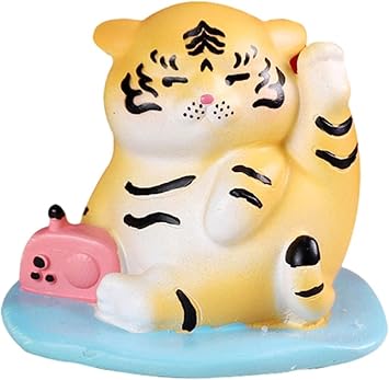 Miniature Tiger Statue Zodiac Tiger Figurines Tigers Ornament Lucky Car Dashboard Adornment for Home Tabletop Decoration - Style 02