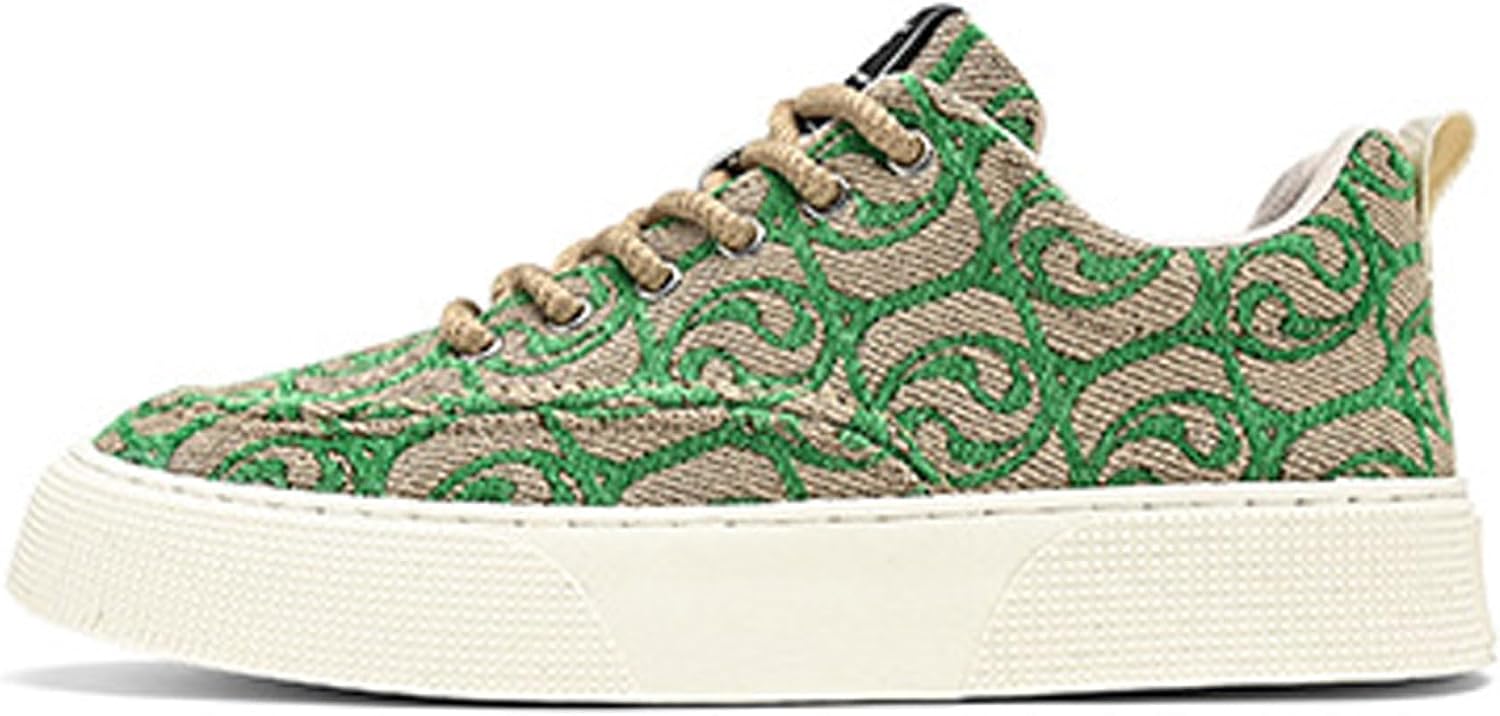 Men's Spring Breathable Canvas Shoes Printed Low Top Casual Sneakers Casual