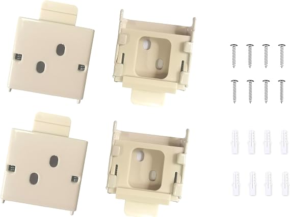 4 PCS Mountings Brackets Universal Roller Shade Hardware Roller Shade Brackets Outside Mount Blinds Aluminum Cordless Bracket for Indoor/Outdoor Roller Blind Replacement Accessory (2, Beige)