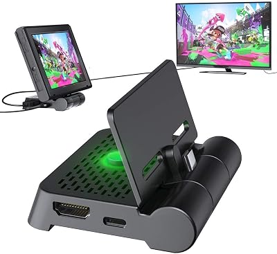 Switch HDMI TV Adapter Dock Station for Nintendo Switch, OIVO TV HDMI Adapter Upgraded Folding Stand for Nintendo Switch