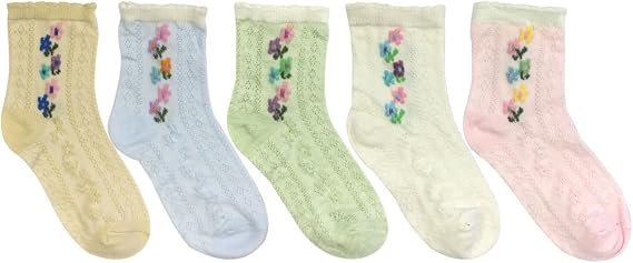 Wrapables Vintage Floral Pattern Toddler Socks (Set of 5)
