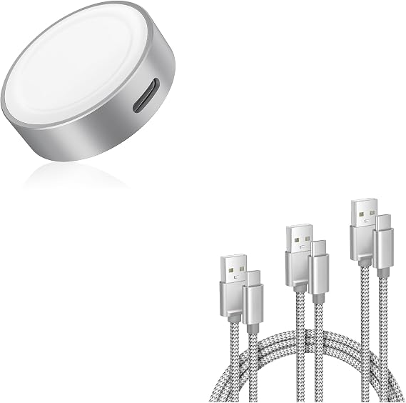 Elebase Apple Watch Charger,Compatible with iWatch Series 10 9 8 7 6,Ultra 2,SE,42/46/44mm and USB to USB Type C Charger Cord 1.5/3.3/6.6FT 3 Pack