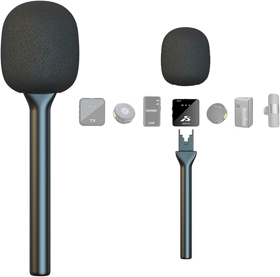 Piluyaa Universal Handheld Mic Handle Kit for Rode/DJI Interview Adapter