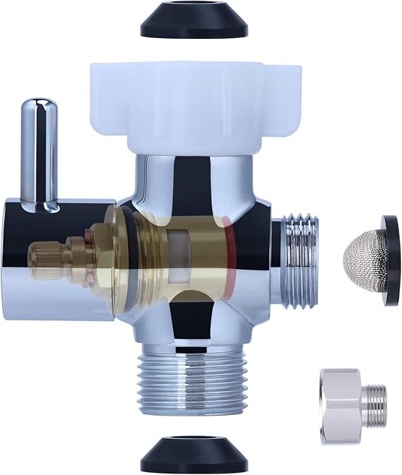 Brass Bidet T Adapter with Shut-Off Valve,Bidet Attachment for Toilet | 3 Way 7/8 or 15/16 and 1/2 or 3/8,7/8" Metal T Valve for Bidet,Toilet Tee Connector Diverter Adaptor