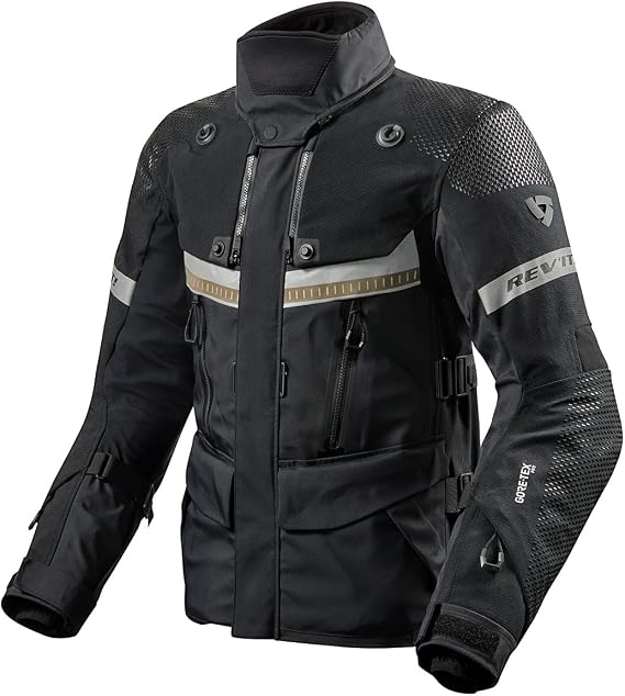 REV'IT! Men's Dominator 3 GTX Adventure Touring Motorcycle Jacket (Black - Large)