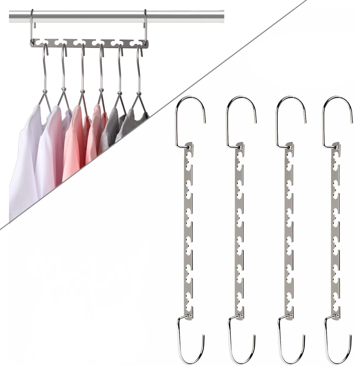 Magicool Hanger Magicool 8 Pack Metal Magic Cascading Hanger Space Saving Hangers Closet Organizers Suit for Shirt