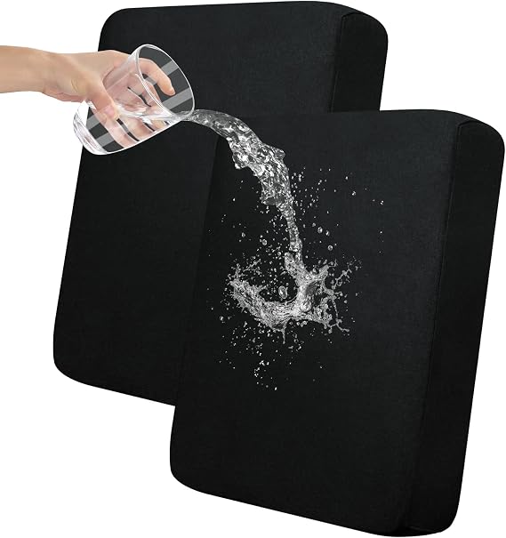 Easy-Going Waterproof 2-Piece Loveseat Couch Cushion Cover Black