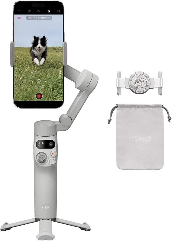 DJI Osmo Mobile 7 | Entegre tripod, ultra hafif, rahat tutuş, ActiveTrack, ShotGuides, tek dokunuşla düzenleme, 10 saat çalışma süresi