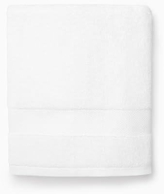 Sferra Bello Nuovo Large Bath Towel 30 x 60 - 100% Long-Staple Combed Cotton, Premium Fade-Resistant Dye, Super Soft and Highly Absorbent, Luxurious Honeycomb Dobby Border for Bathroom, White