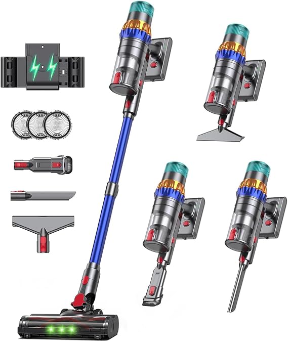 Smart Cordless Vacuum Cleaner, 650W 60KPa 75Min Vacuum Cleaner for Home