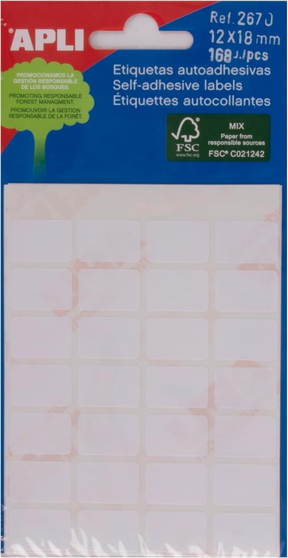 APLI Mini-Etiketten 12 x 18 mm weiß (168 Stück)