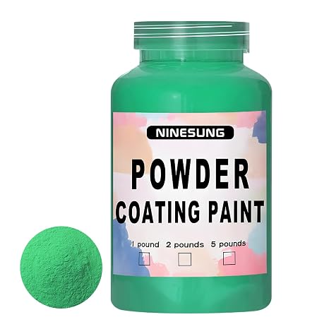 Powder Coating Paint for Metal Surfaces | Car Paint | Building Materials | Powder Paint for Steel Structures, Factories, Buildings, Playgrounds, Gardens (Green, 4 oz)