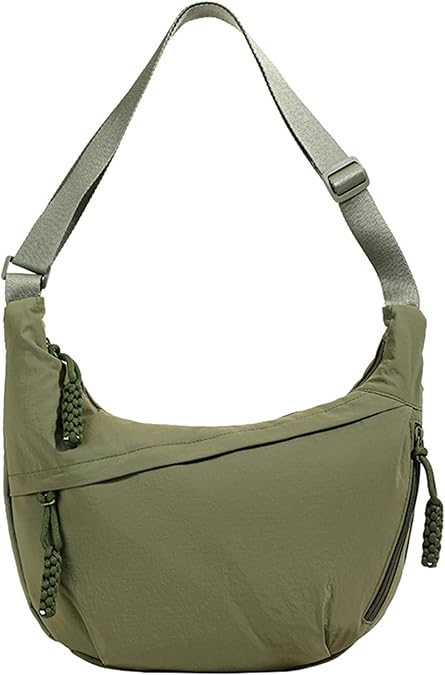 Crescent Shoulder Bag Nylon Crossbody Bag for Women Nylon Hobo Bags Slouchy Sling Purse Dumpling Bags