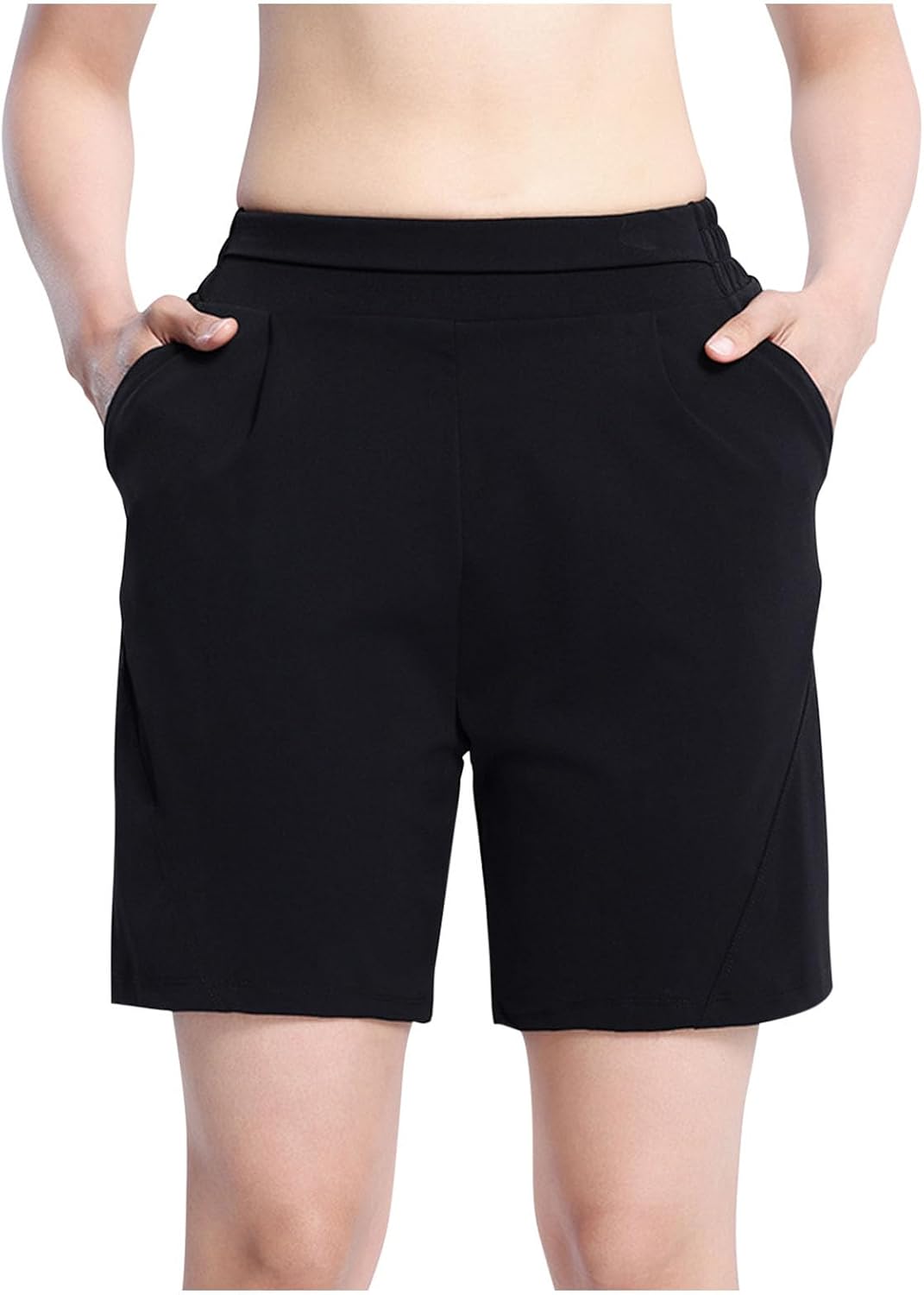 Womens Workout Shorts Seamless High Waisted Plus Size Biker Shorts Casual Soft Gym Running Yoga Shorts with Pockets