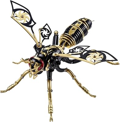 3D Metal Puzzles for Adults, Model Kits of Northern Giant Hornet, Mechanical Wasp Building Blocks, DIY Assembly, Mens Birthday Gifts Black&Gold
