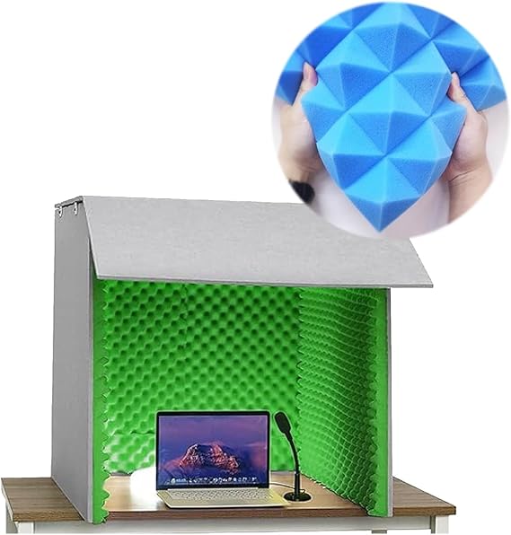 Portable Soundproof Box Booth - Recording Booth For Home Studio Music Bedroom - Foldable Vocal Booth Studio Equipment - Vocal Booth Soundproof - Recording