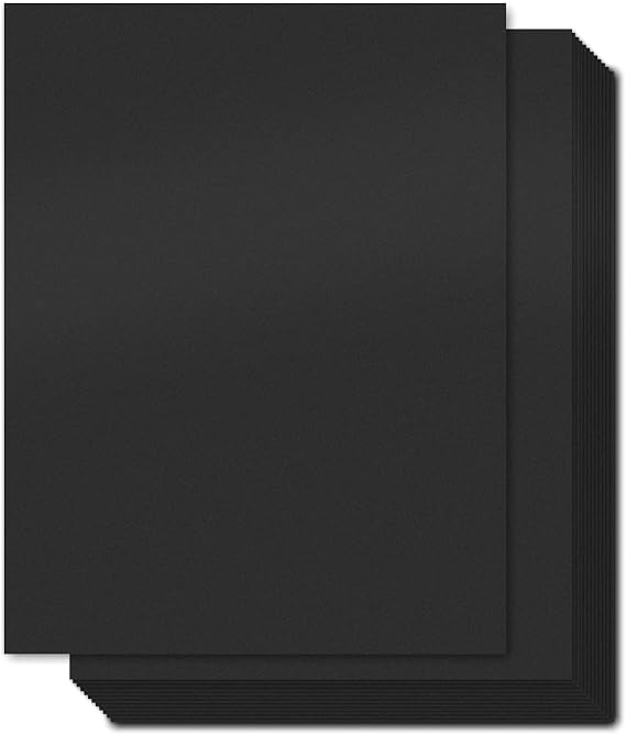 Ohuhu Black Cardstock Thick Paper 100 Sheets - Ohuhu 8.5" x 11" Heavyweight 80 lb/216 gsm Card Stock for Crafts and DIY Card Making | Thick 80 LB/216 GSM Paper for Crafts DIY Cards Invitations Menus Wedding Greeting Cards Certificate