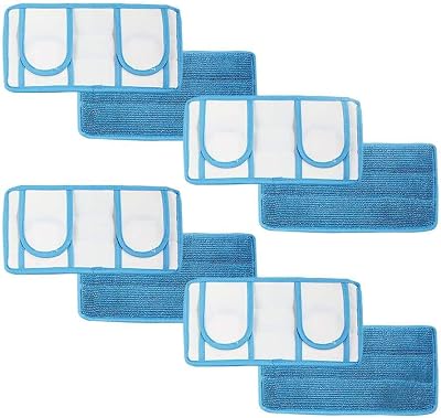 Microfiber Reusable Mop Pad | Durable Machine Washable Floor Cleaning Pads | Swiffer Compatible Dry Mop Pads 4 Pack