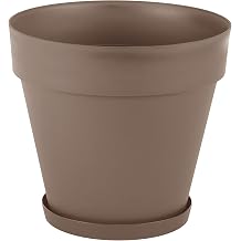 Serinova YS07 Waterside Pot Decorative Flower Pot with Drainage Apparatus Plate 46.5cm, 46 Liters Mocha