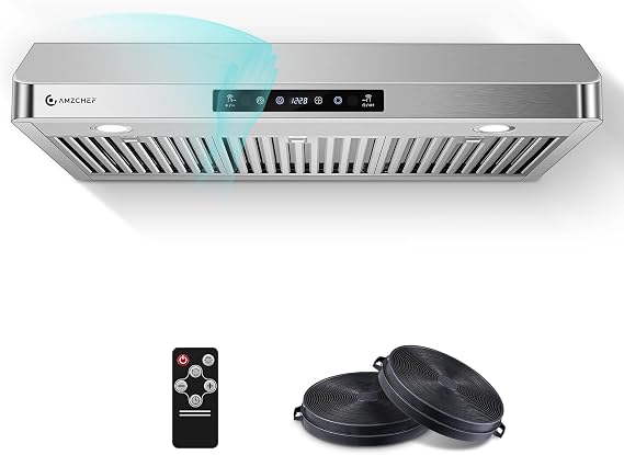 36" Under-Cabinet Stainless Steel Range Hood, 1050 CFM Dual-Fan System