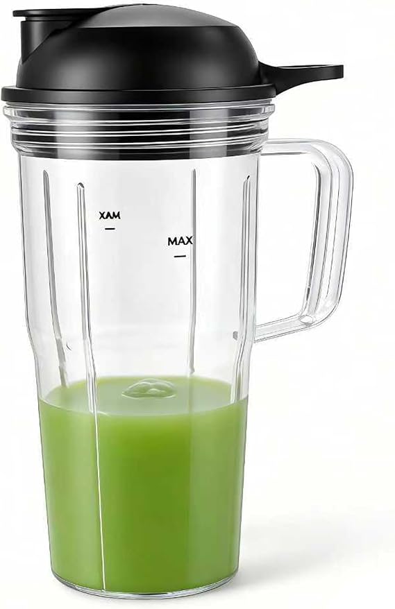 Replacement Juicer personal jar 24oz handle cup with to go lid,Compatible with nutribullet Ultra Plus+ Compact Kitchen System:NB50550AK/NB20550/NB30500MC/Ultra (NB50500IN)/Ultra Deluxe(NB80500)