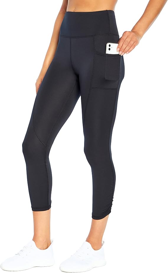 Bally Total Fitness Women's Bow High Rise Pocket Ankle Legging