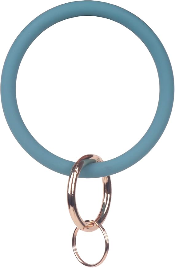 YAKA Silicone Wrist Keychain Circle Bracelet Rubber Bangle Round Keyring Holder