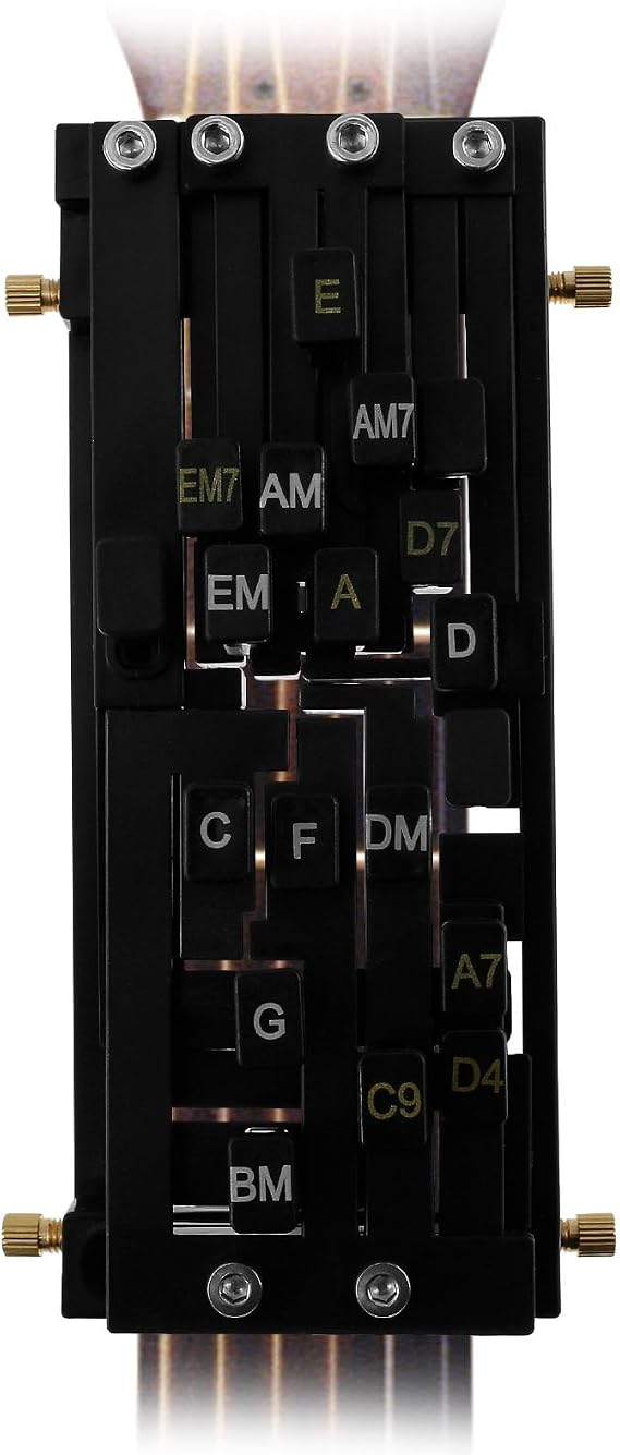 Guitar Chord Presser,Guitar Aid Chords Trainer,Stringed Musical Instruments Guitar Learning Tool,One-Touch Guitar Chord Players Beginners Guitar Accessories for Family Adults Friends Kids